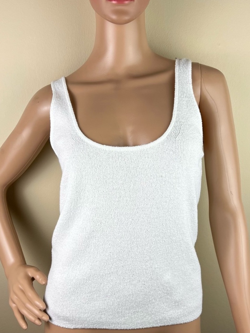 NEW REBECCA TAYLOR WHITE MINI BOUCLE TANK TOP - Picture 2 of 5